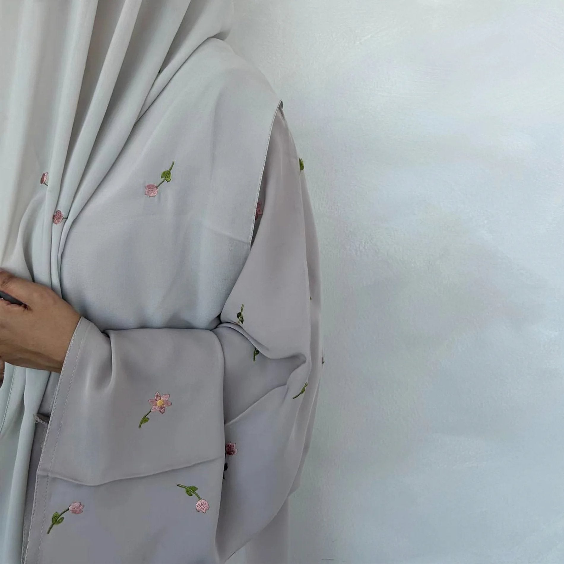 Bushra Embroidered Long Abaya - detail