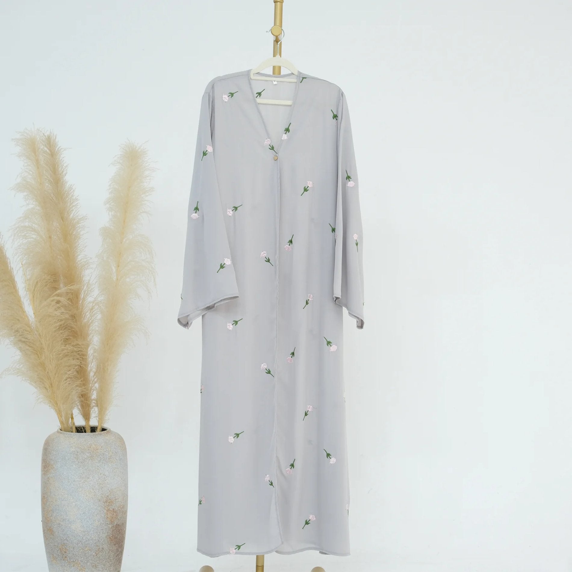 Bushra Embroidered Long Abaya - lifestyle