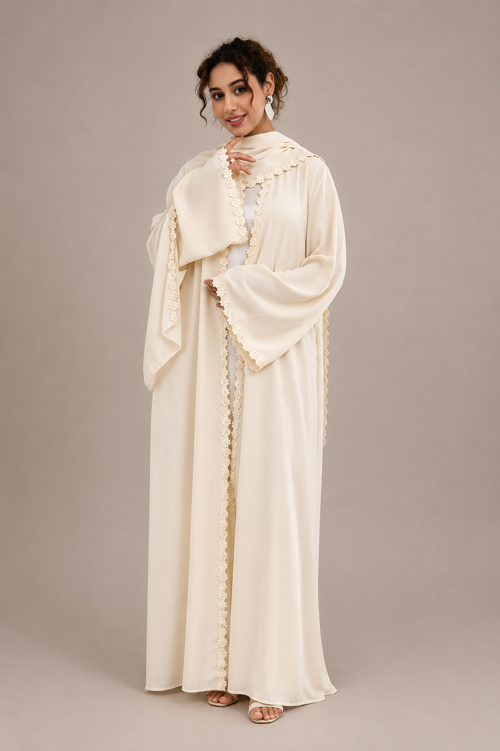 Hala Floral Lace Abaya & Hijab Set