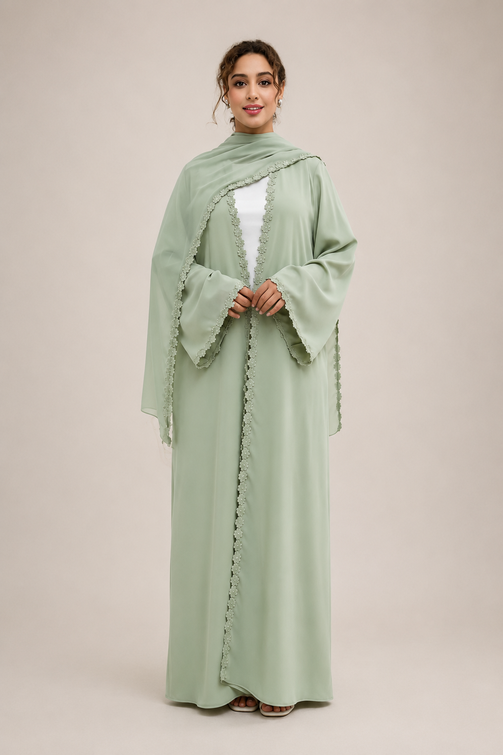 Hala Floral Lace Abaya & Hijab Set