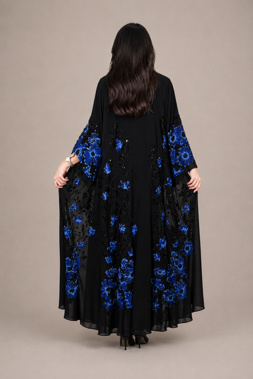 Karam Beaded Floral Abaya Set