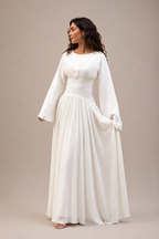 Layan Pleated Chiffon Corset Dress