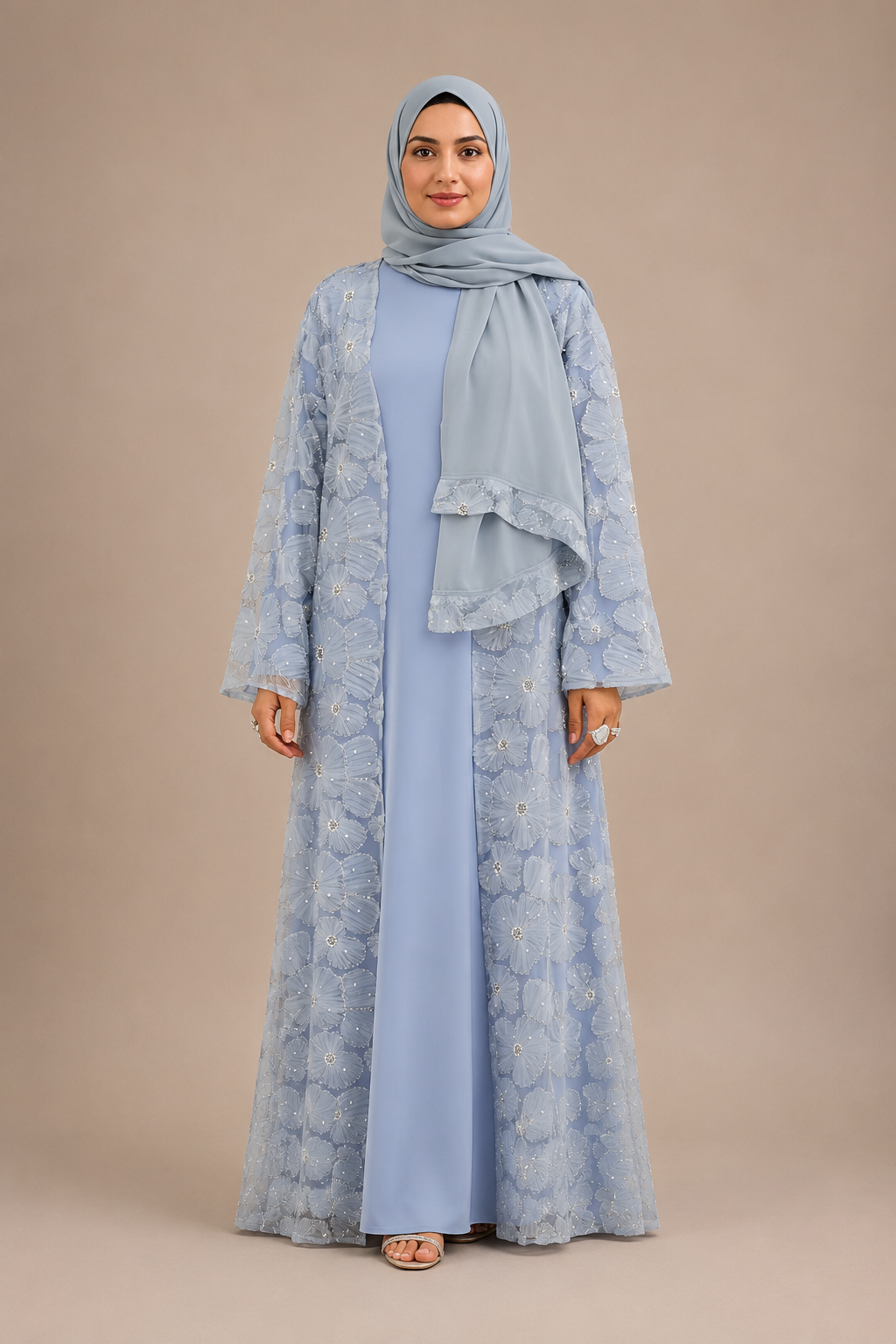 Lulwa Pearl Beaded 3PC Abaya Set
