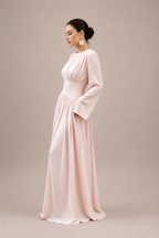 Layan Pleated Chiffon Corset Dress
