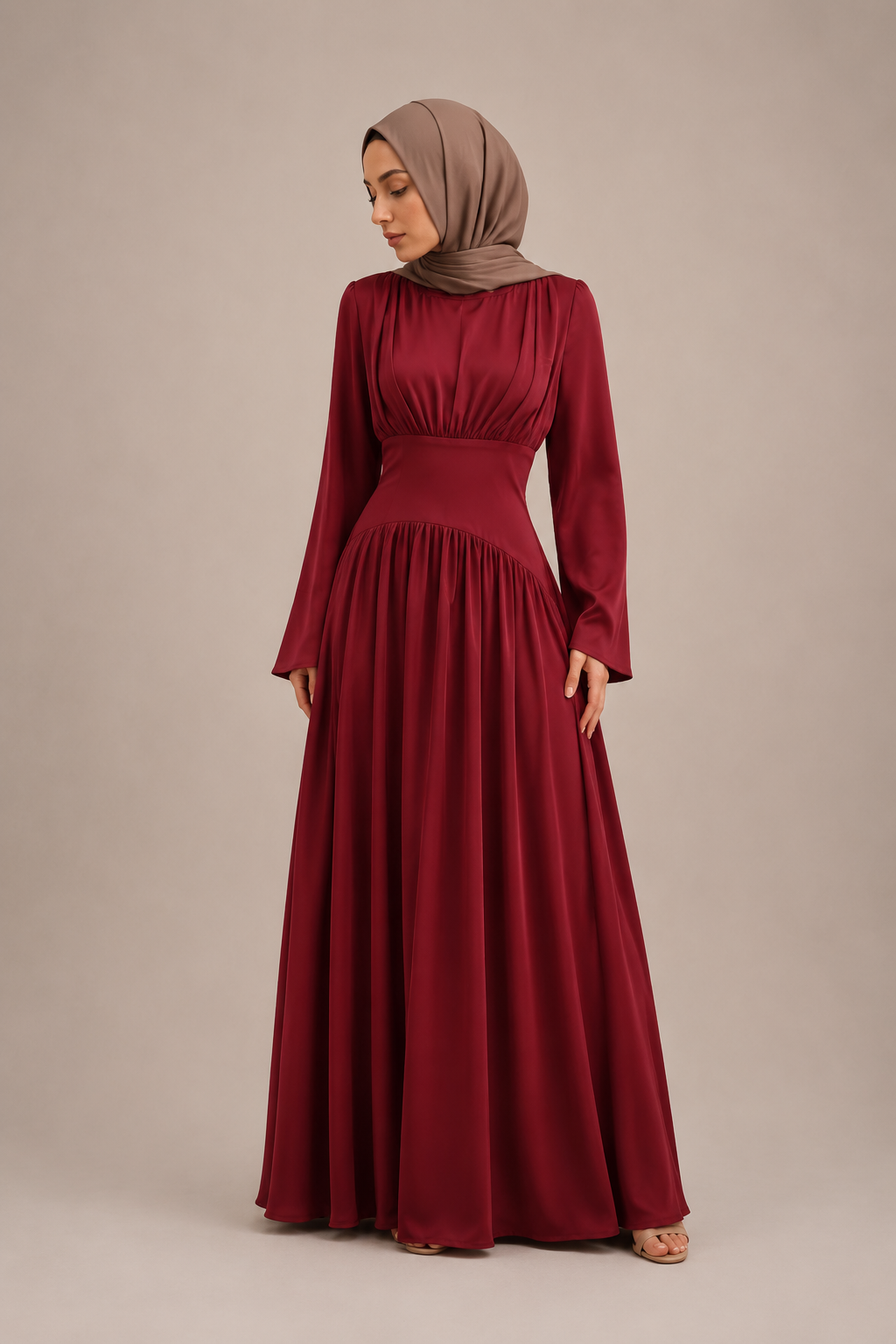 Layan Pleated Chiffon Corset Dress