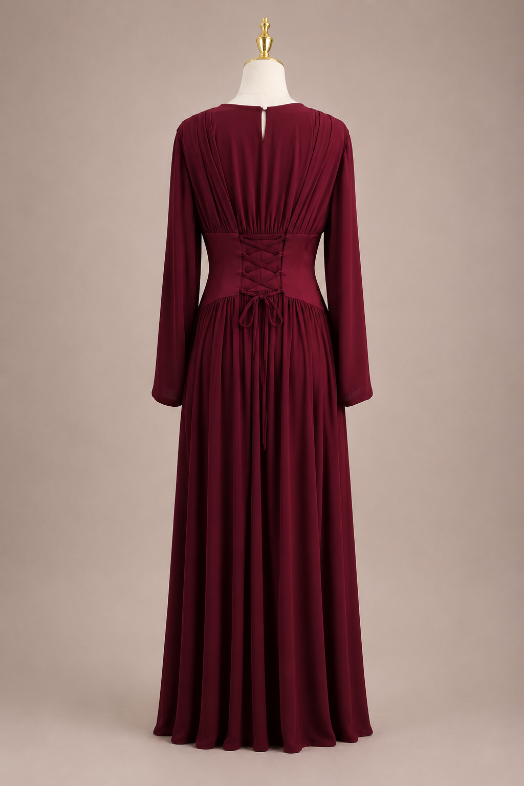 Layan Pleated Chiffon Corset Dress