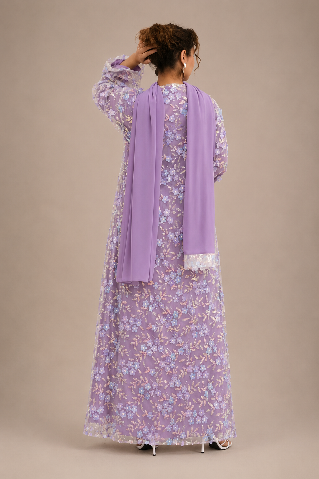 Layla Embroidered Abaya Set with Inner Dress