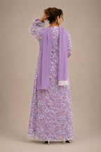 Layla Embroidered Abaya Set with Inner Dress