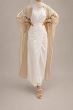 Maha Shimmer Puffed Sleeve Abaya
