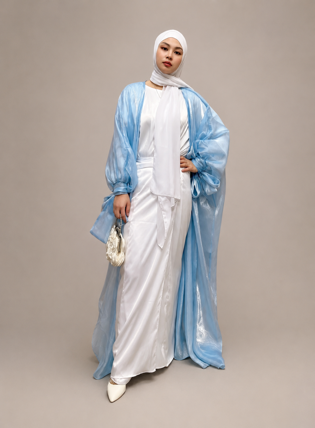 Maha Shimmer Puffed Sleeve Abaya