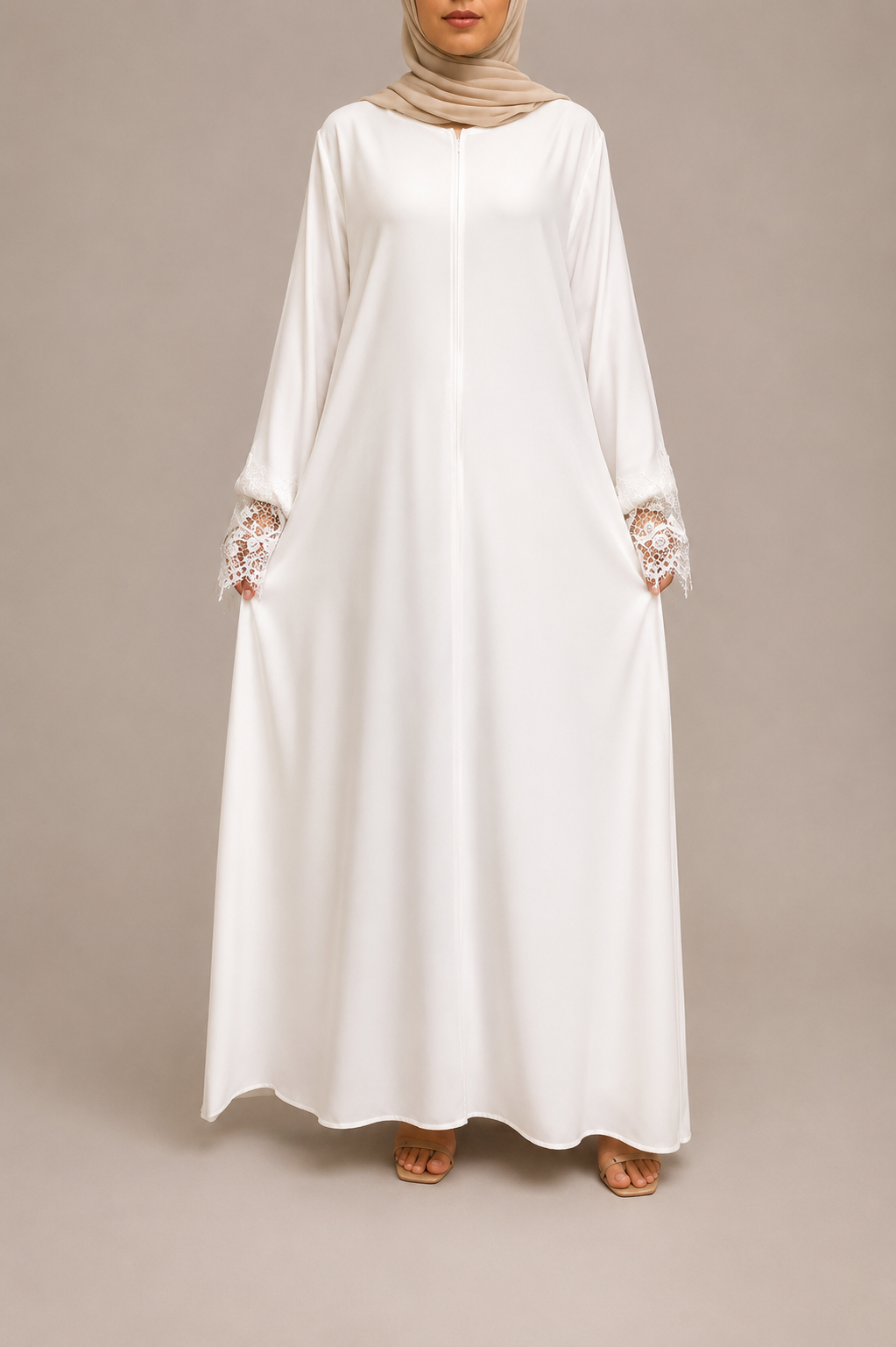 Nada Zipper Front Lace Dress