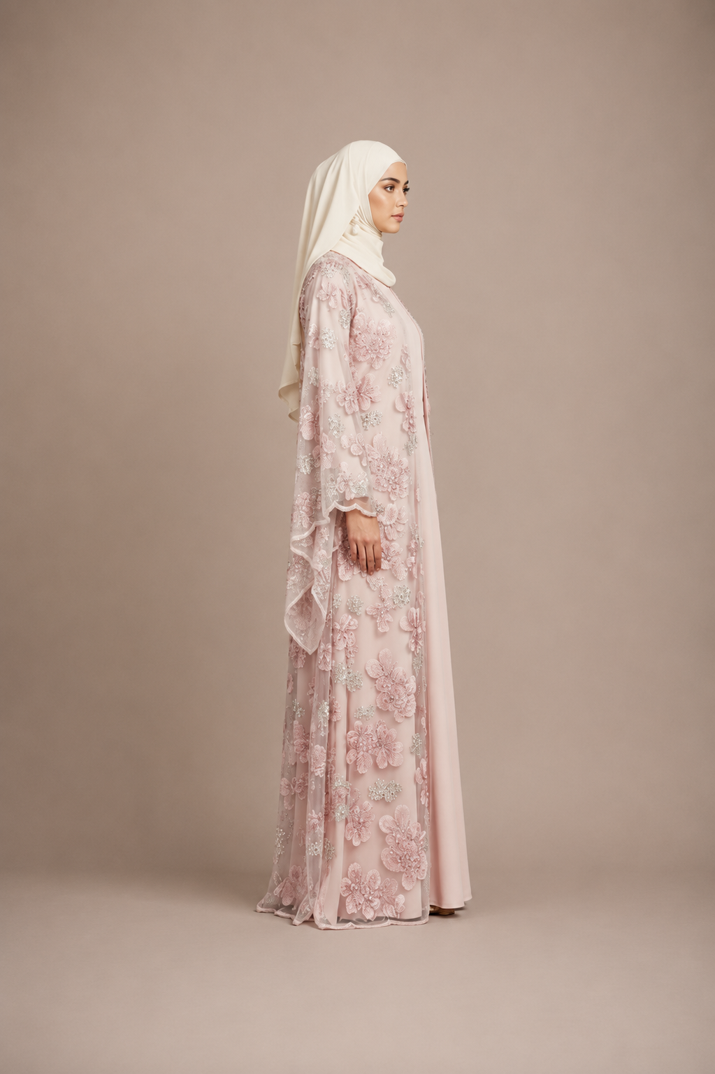Reem Rhinestone Two-Piece Abaya