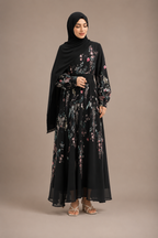 Samar Floral Chiffon Lined Dress