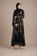 Samar Floral Chiffon Lined Dress