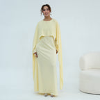 Jawaher Pearl Embellished Eid Abaya - full look