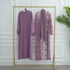 Lulwa Pearl Beaded 3PC Abaya Set - detail