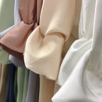 Rania Satin Slit Abaya - close up