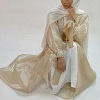 Maha Shimmer Puffed Sleeve Abaya - detail