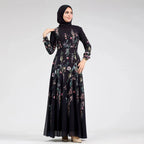 Samar Floral Chiffon Lined Dress - front