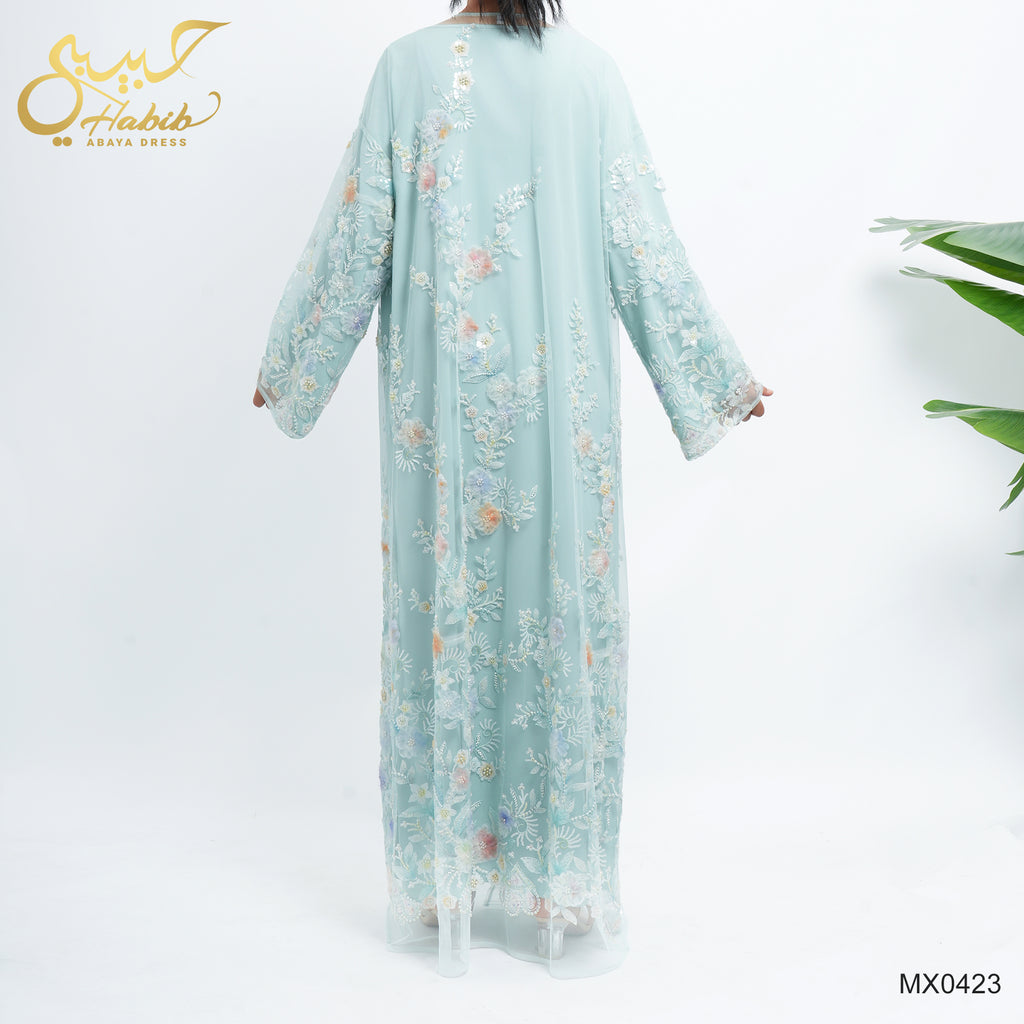 Rawan Organza Sweetheart Abaya - lifestyle