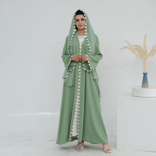 Zahra Olive Maxi Abaya - front