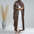 Sana Satin Open Abaya - styled