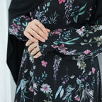Samar Floral Chiffon Lined Dress - full look