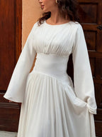 Layan Pleated Chiffon Corset Dress - styled