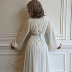 Layan Pleated Chiffon Corset Dress - detail