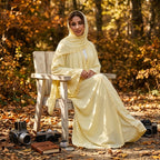 Hala Floral Lace Abaya & Hijab Set - front