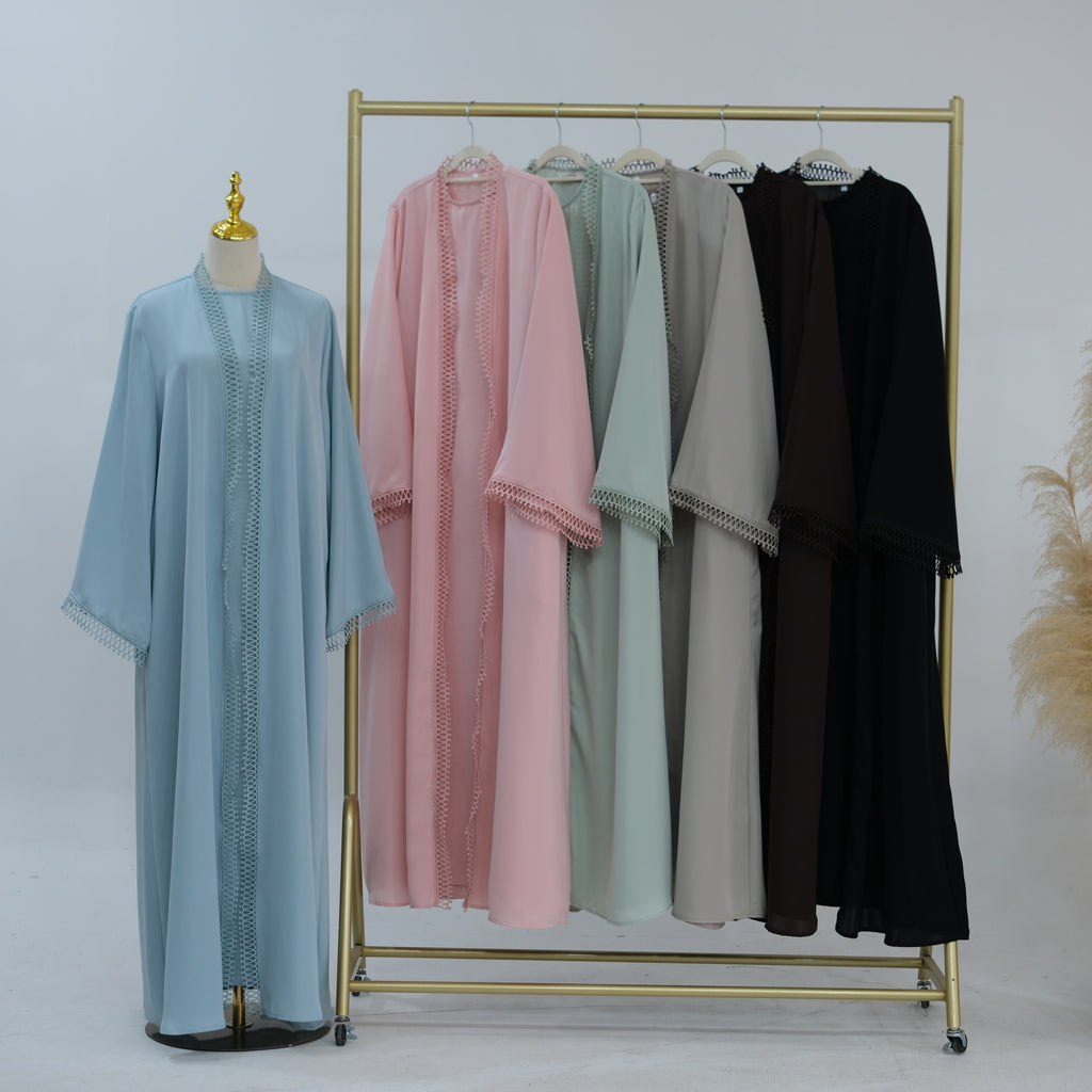 Alia Lace Two-Piece Abaya Set - styled