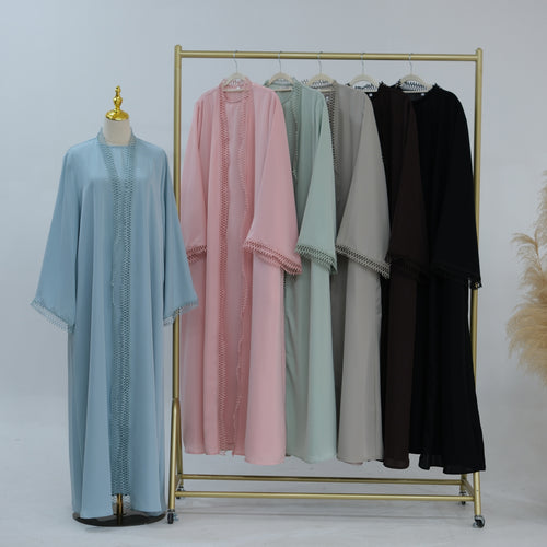 Alia Lace Two-Piece Abaya Set - styled