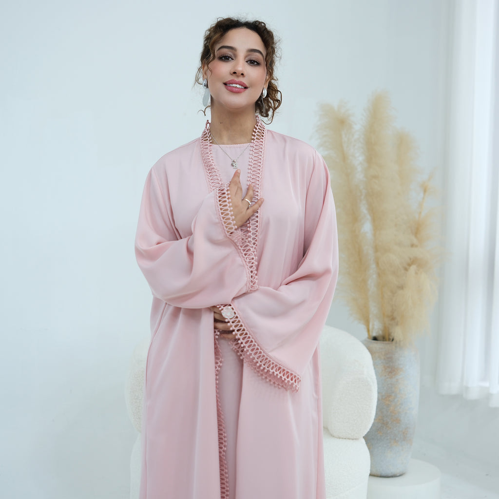 Alia Lace Two-Piece Abaya Set - lifestyle