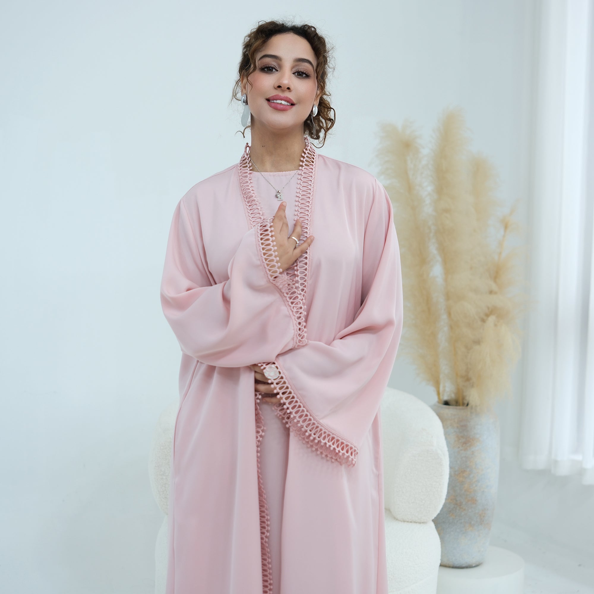 Alia Lace Two-Piece Abaya Set - lifestyle