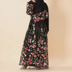 Warda Rose Garden Embroidered Abaya - lifestyle