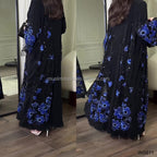 Karam Beaded Floral Abaya Set - detail