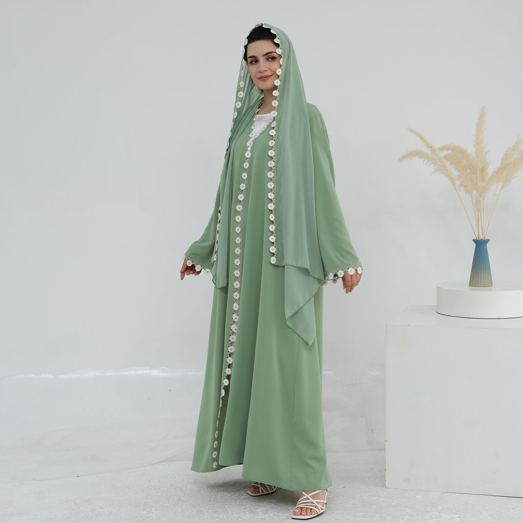 Zahra Olive Maxi Abaya - full look