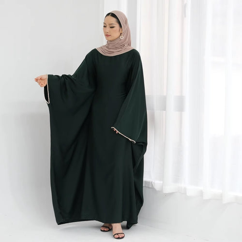 Farida Plus Size Diamond Butterfly Abaya - front