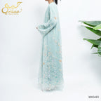 Rawan Organza Sweetheart Abaya - close up