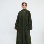 Rania Lace Kimono Abaya - full look