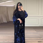Karam Beaded Floral Abaya Set - front