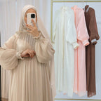 Sharut Sequin Satin Abaya - front