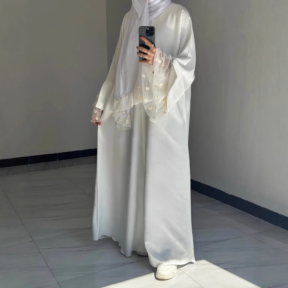 Elif Daisy Lace Abaya Dress - full look