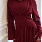 Layan Pleated Chiffon Corset Dress - full look