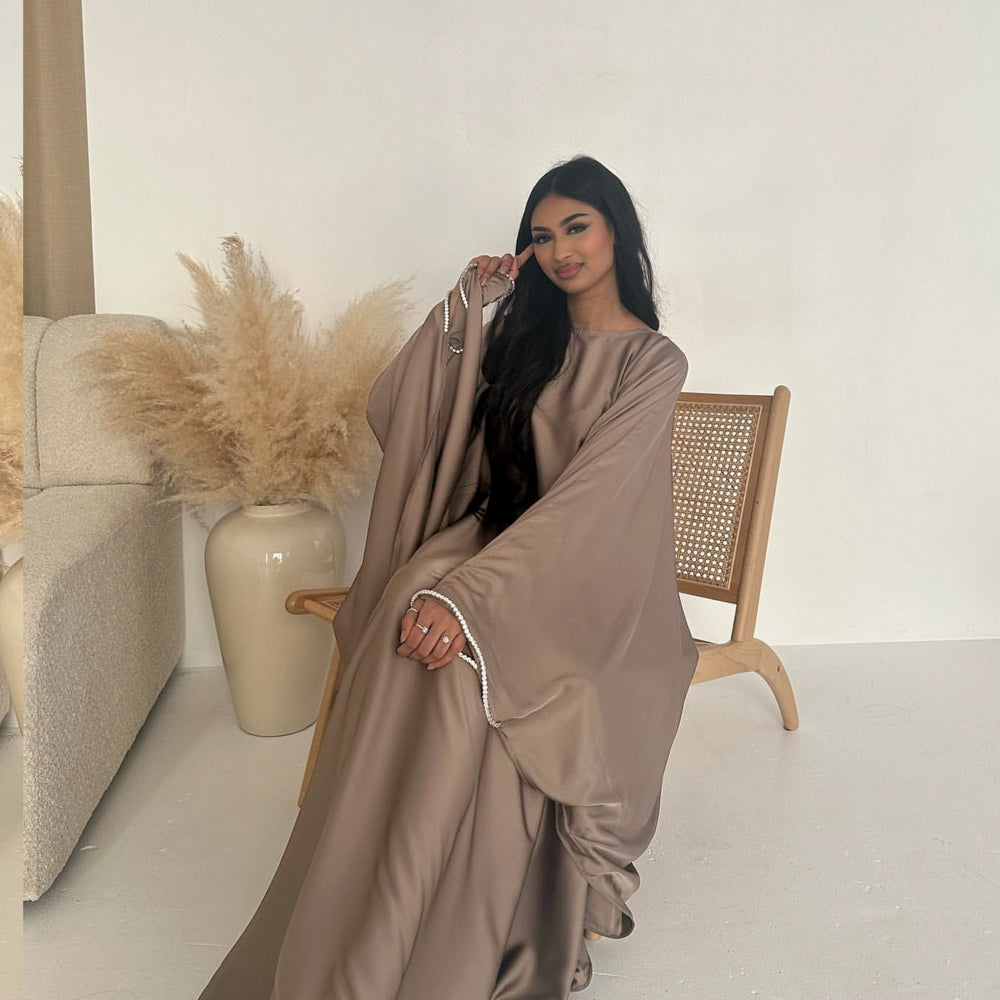Farida Plus Size Diamond Butterfly Abaya - full look