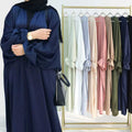 Rania Satin Slit Abaya - front