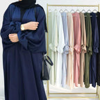 Rania Satin Slit Abaya - front