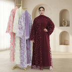 Layla Embroidered Abaya Set with Inner Dress - detail