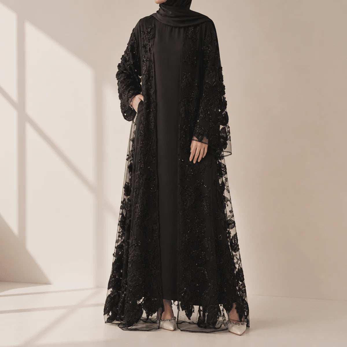 Aaliyah Premium Evening Abaya - detail