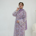 Layla Embroidered Abaya Set with Inner Dress - styled